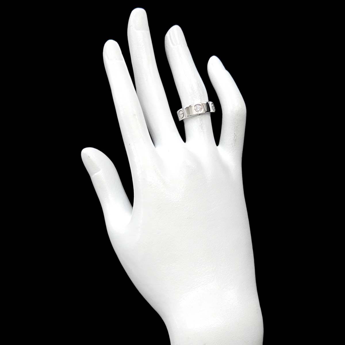 カルティエ Cartier ラブ #50 リング ハーフ ダイヤ K18 WG
