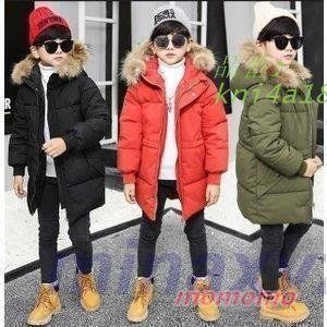 中綿ジャケットフード付き男の子ダウンコートファー付きキッズロング子ども用ジュニアコート防寒着 kni4a187378