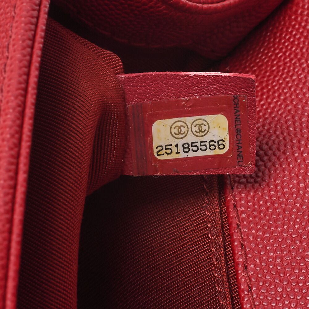 CHANEL シャネル ボーイシャネル Vステッチ チェーンショルダー キャビアスキン 赤 ゴールド金具 レディースショルダーバッグ ハイブランド DECORATOM_COM_BR