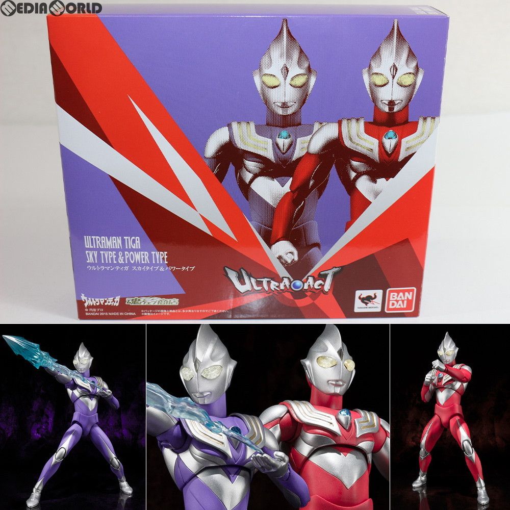 BANDAI - 魂ウェブ商店限定 ULTRA-ACT(ウルトラアクト) ウルトラマンティガ スカイタイプ&amp;パワータイプ 完成品 可動フィギュア バンダイ レビュー】 バンダイ 魂ウェブ商店 ULTRA-ACT ウルトラマン