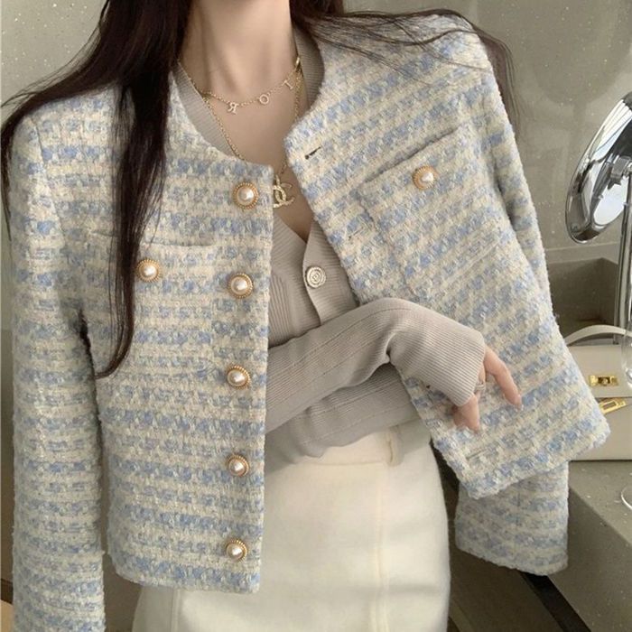 美品 セオリー ツイード ノーカラージャケット ボレロ フォーマル ジャケット 卒業式 母 服装 ママスーツ フォーマルスーツ 入学式