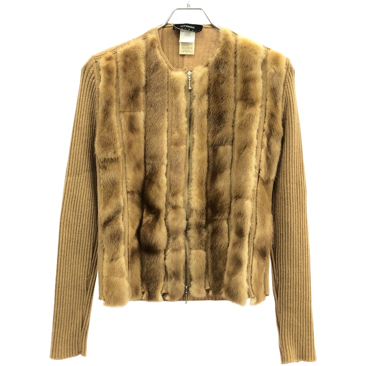 CIVIDINI チヴィディーニ ミンクファー カシミヤリブニットセーター