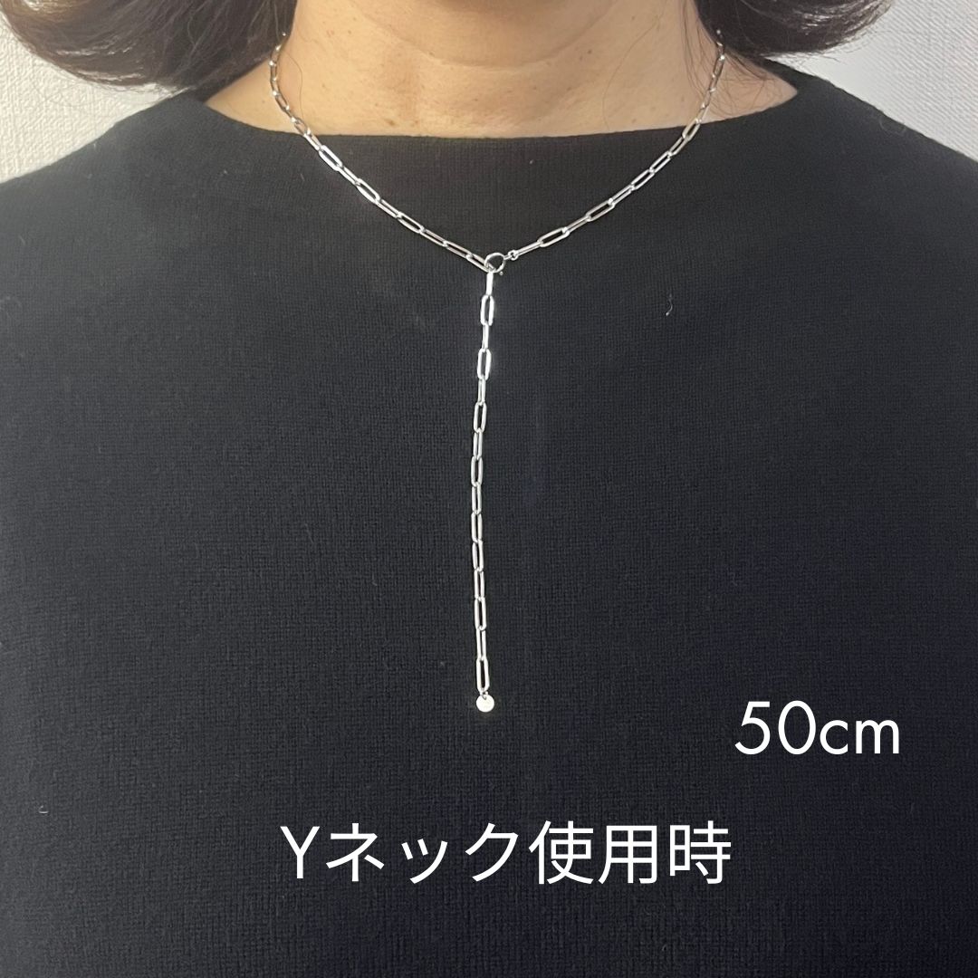 新品 18金 ホワイトゴールド ペーパークリップ 幅3mm 70cm K18 WG 角 