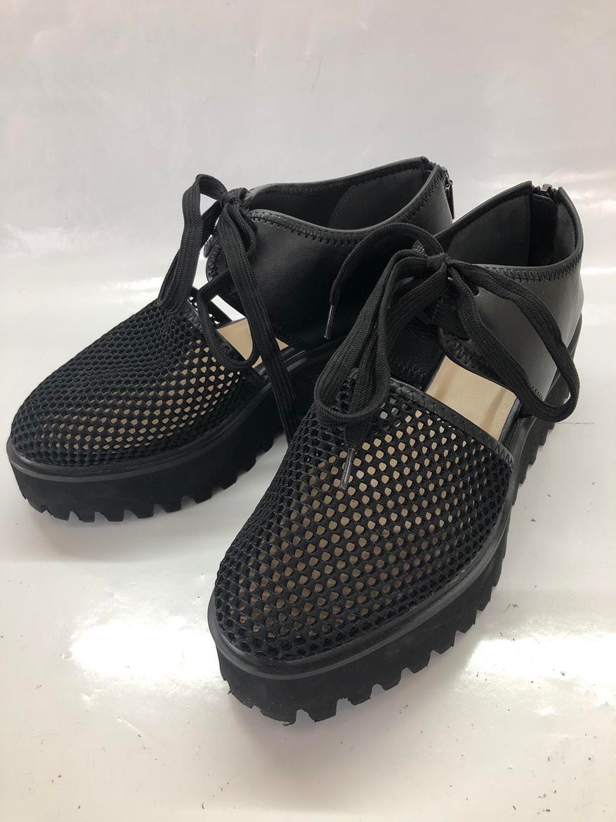 nouer ヌエール ヤマダヤ 厚底 メッシュ サンダル size38|黒 ◆◎レディース