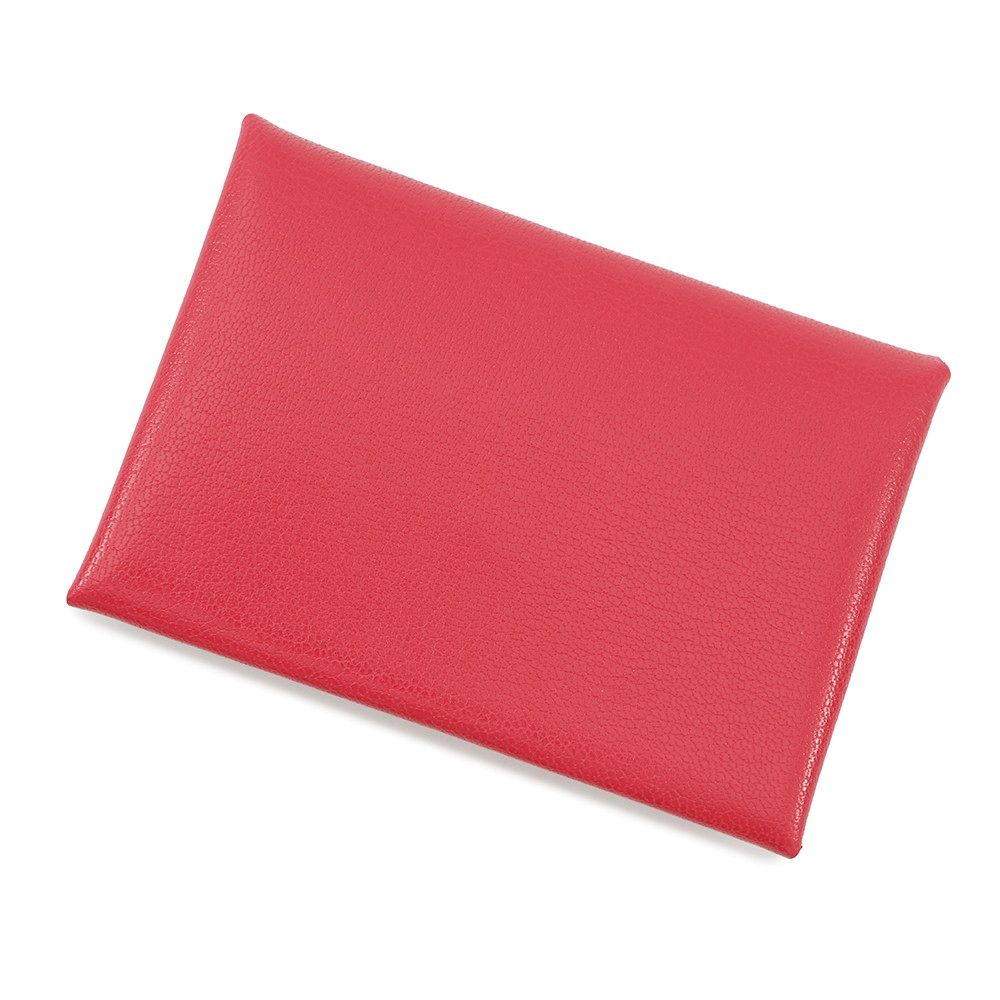 【未使用】エルメス 名刺入れ カルヴィ ヴェルソ グリーン　ピンク　Z刻印 未使用】エルメス 名刺入れ カルヴィ ヴェルソ グリーン ピンク Z刻印