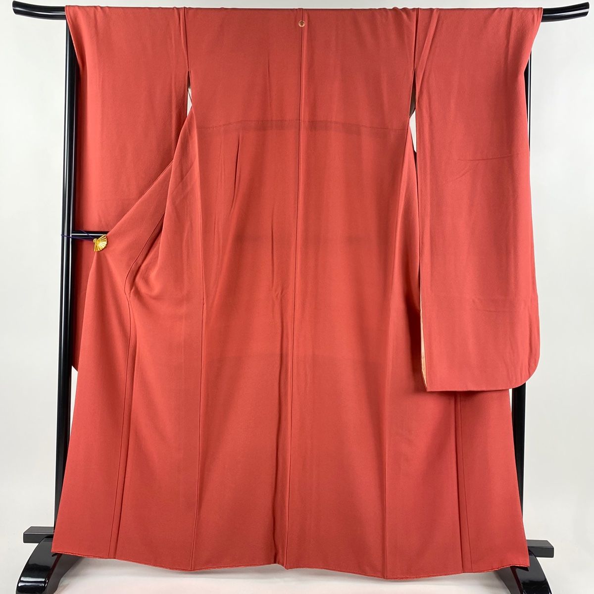振袖 身丈163.5cm 裄丈68.5cm L 袷 茜色 正絹 名品 一つ紋 【 