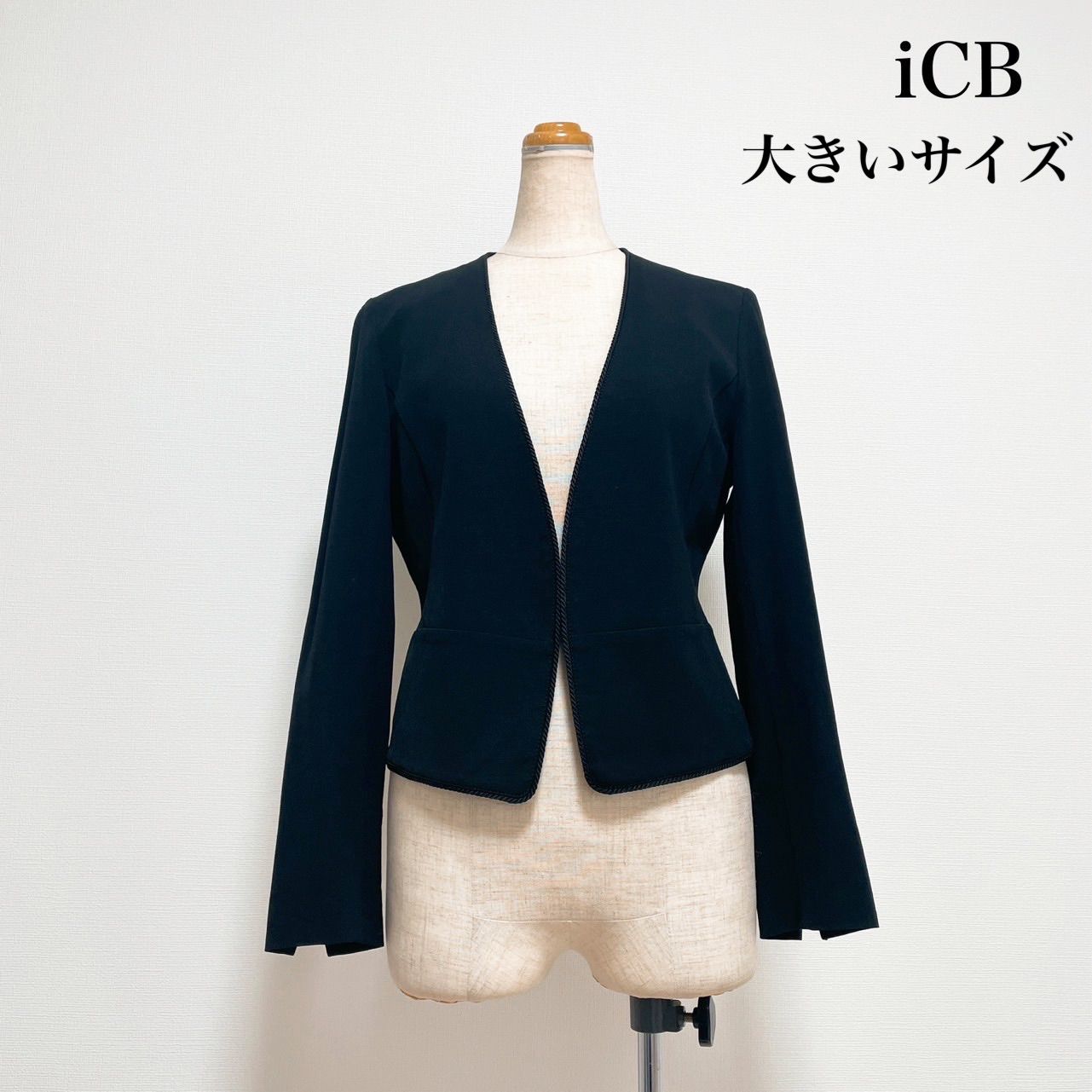 iCB アイシービー カラーレスジャケット ノーカラージャケット リネン