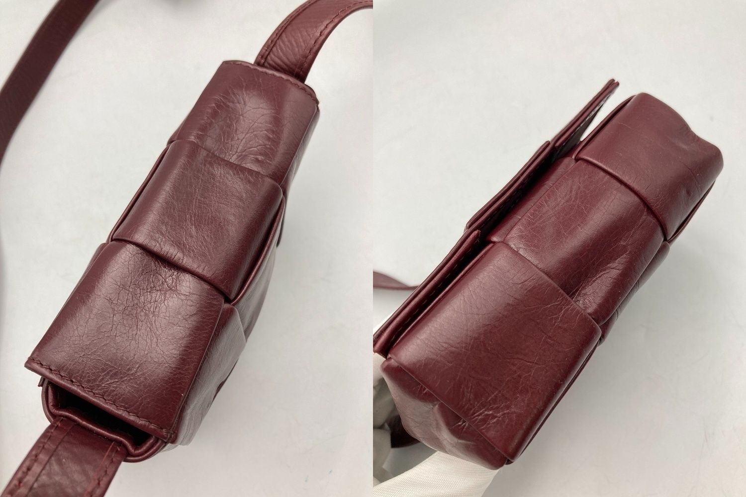 BOTTEGA VENETA CANDY CASSETTE  ボッテガヴェネタ キャンディカセット ショルダーバッグ バーガンディ 中古 D4 BOTTEGA VENETA CANDY CASSETTE ボッテガヴェネタ キャンディカセット
