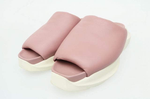 リックオウエンス Rick Owens 24SS GETH PUFFER SLIDE DUSTY PNK ゲス パファー スライド サンダル 01D3817 43 ピンク ブランド古着ベクトル AA ▲250615