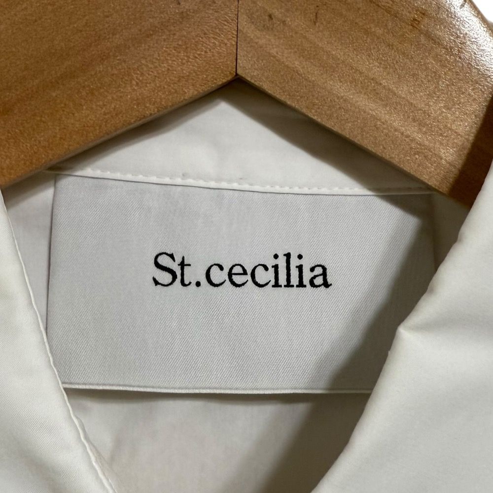 美品 St.cecilia セントセシリア 半袖 比翼仕立て ブラウス シャツ 38 ホワイト レディース 古着 中古 美品 St.cecilia セントセシリア 半袖 比翼仕立て ブラウス