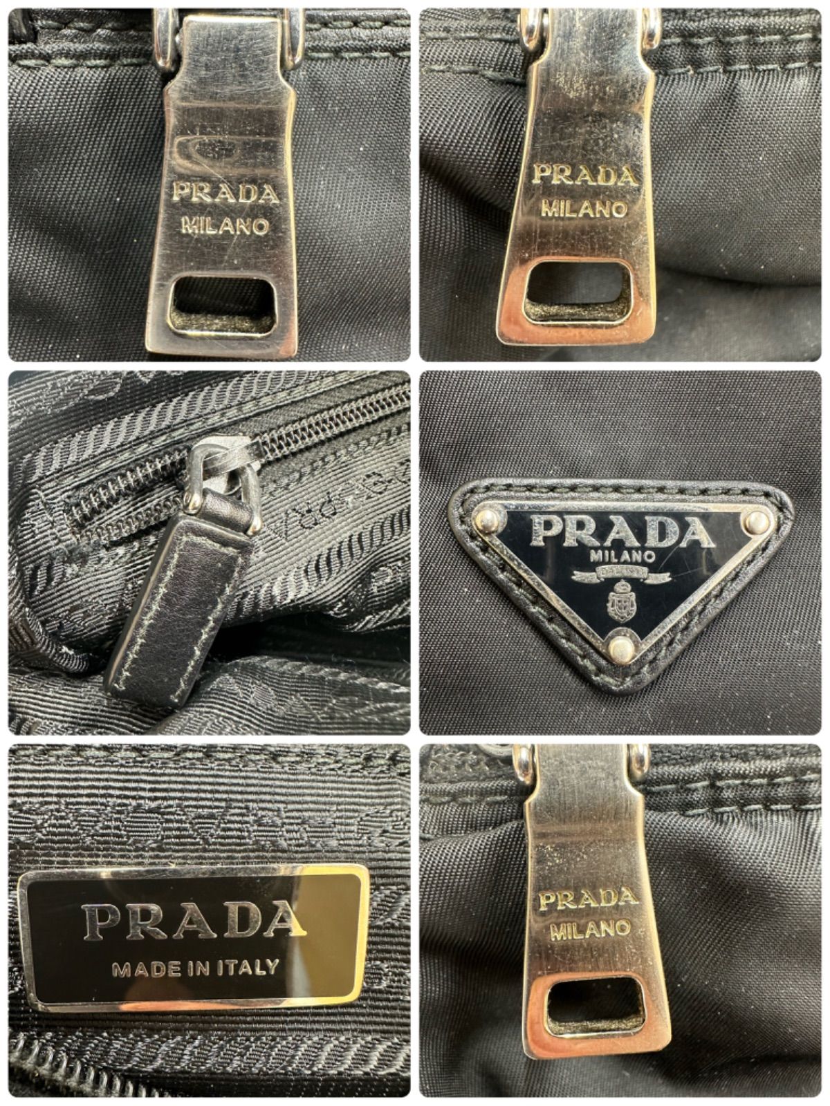 【美品　定番人気商品】プラダ ショルダー バック PRADA バッグ ナイロン レザー メッセンジャー　 正規品　プラダPRADA 斜めがけショルダーバッグ イタリア製 白タグあり　1240904004021AS （SNA)