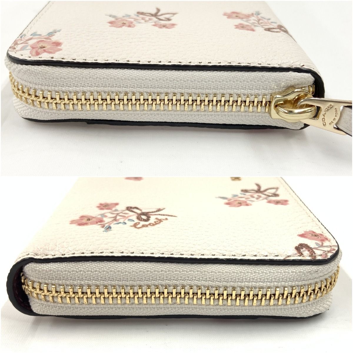 〇〇COACH コーチ フラワーモチーフ ラウンドファスナー 長財布 68419