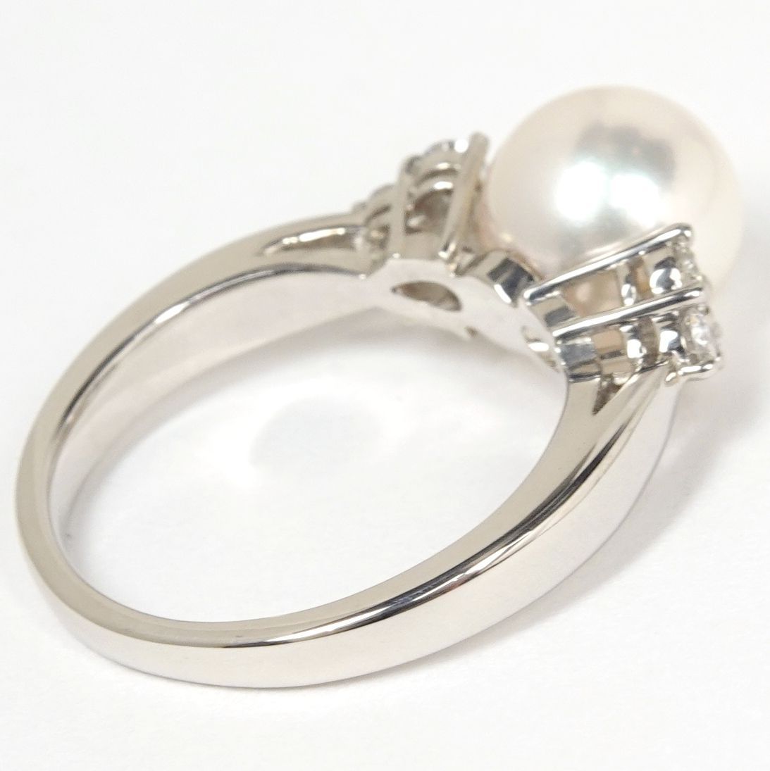 ミキモト プラチナパールダイヤモンドリング 指輪 pt950 あこや本真珠 MIKIMOTO ミキモト あこや真珠 パール 8.0mm ダイヤモンド Pt950