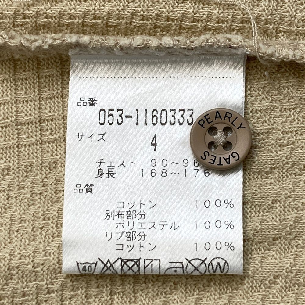 サイズ：4 PEARLY GATES パーリーゲイツ 半袖ポロシャツ 総柄 ベージュ