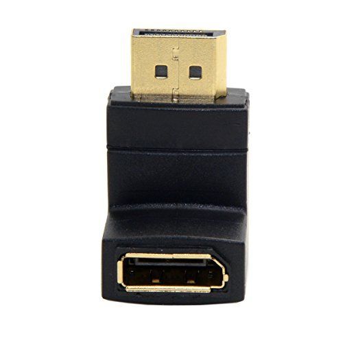 BLACK DOWN ANGLED Cablecc Down ダウンアングル 90 度 DisplayPort オス - メス延長アダプター