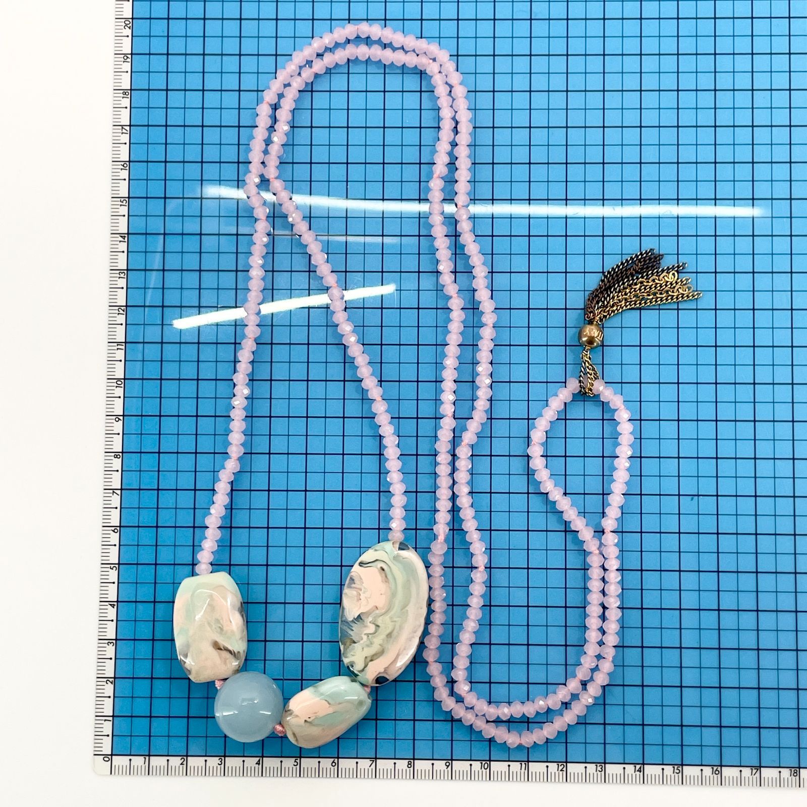 ドナテラペリーニ 天然石 ストーン ロング ネックレス タッセル/24