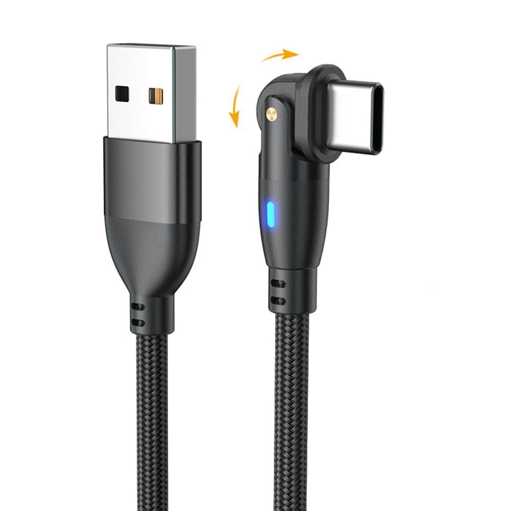 YFFSFDC USB Type Cケーブル 1m Ｌ字型 180度回転 急速充電 高速データ転送 マイクロ USB ケーブル 強化TPE製 USB Cケーブル MacBook iPad Air/Pro Xperia Galaxyその他Android