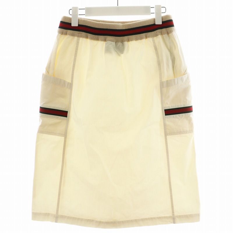 グッチ GUCCI シェリーライン フレアスカート ひざ丈 コットン