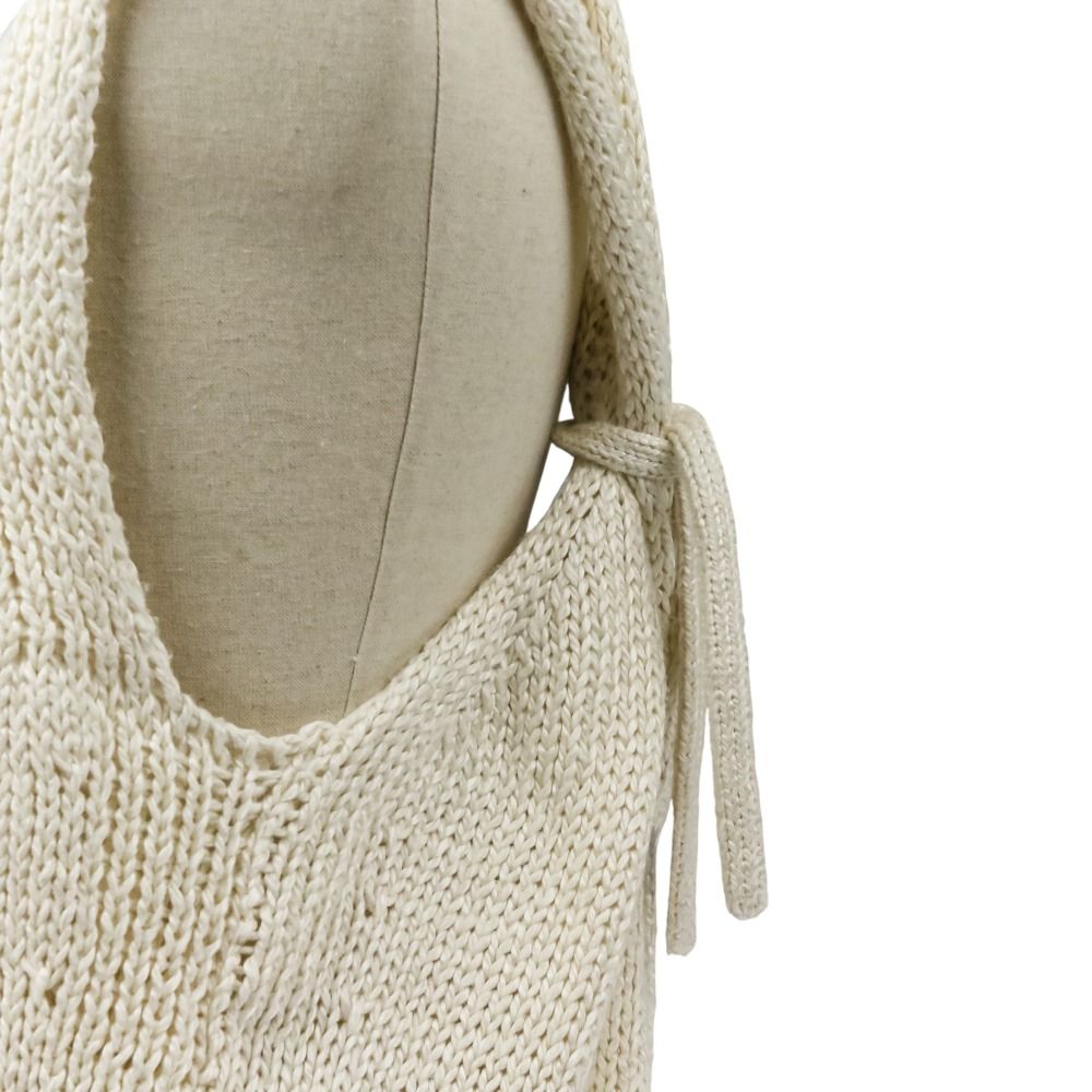 シルクリネン バックリボンベスト