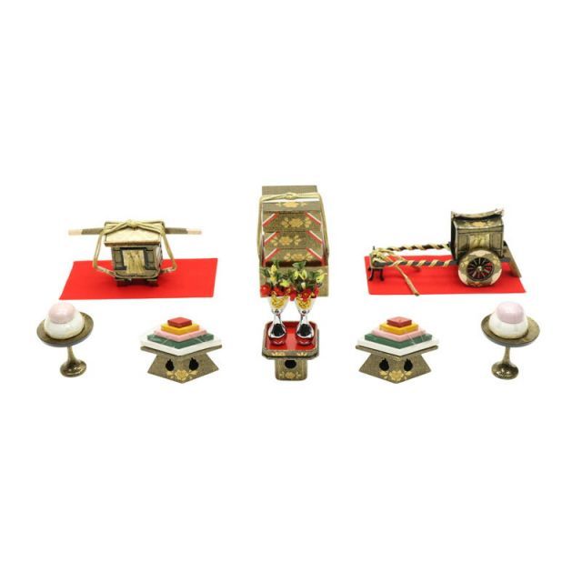 アウトレット品 雛人形 道具単品 雛道具6品セット 35号 赤塗 6点