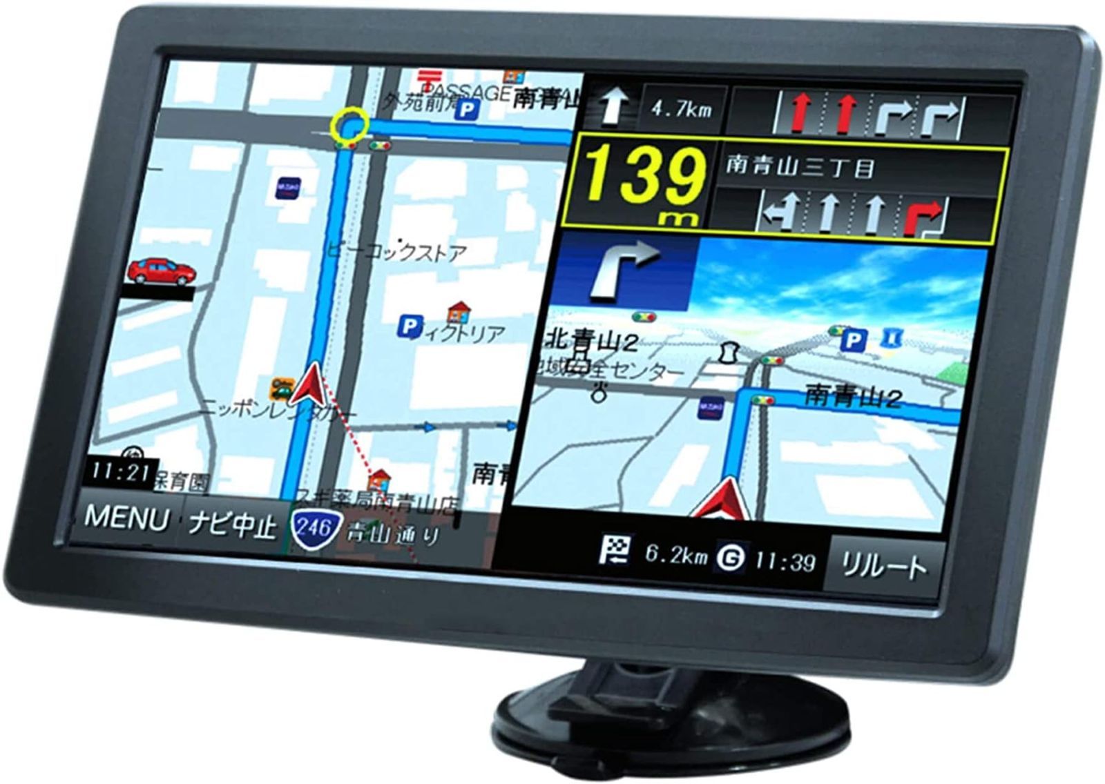 9インチ 2025年地図 ポータブルナビ ワンセグ トラックモード搭載 ドライブレコーダー 録画 カーナビ 動画再生 タッチパネル オービス警告 バッテリー内蔵 LED 東京Dece データ搭載 車用 車載GPS SDカード 9 Roommate 7型