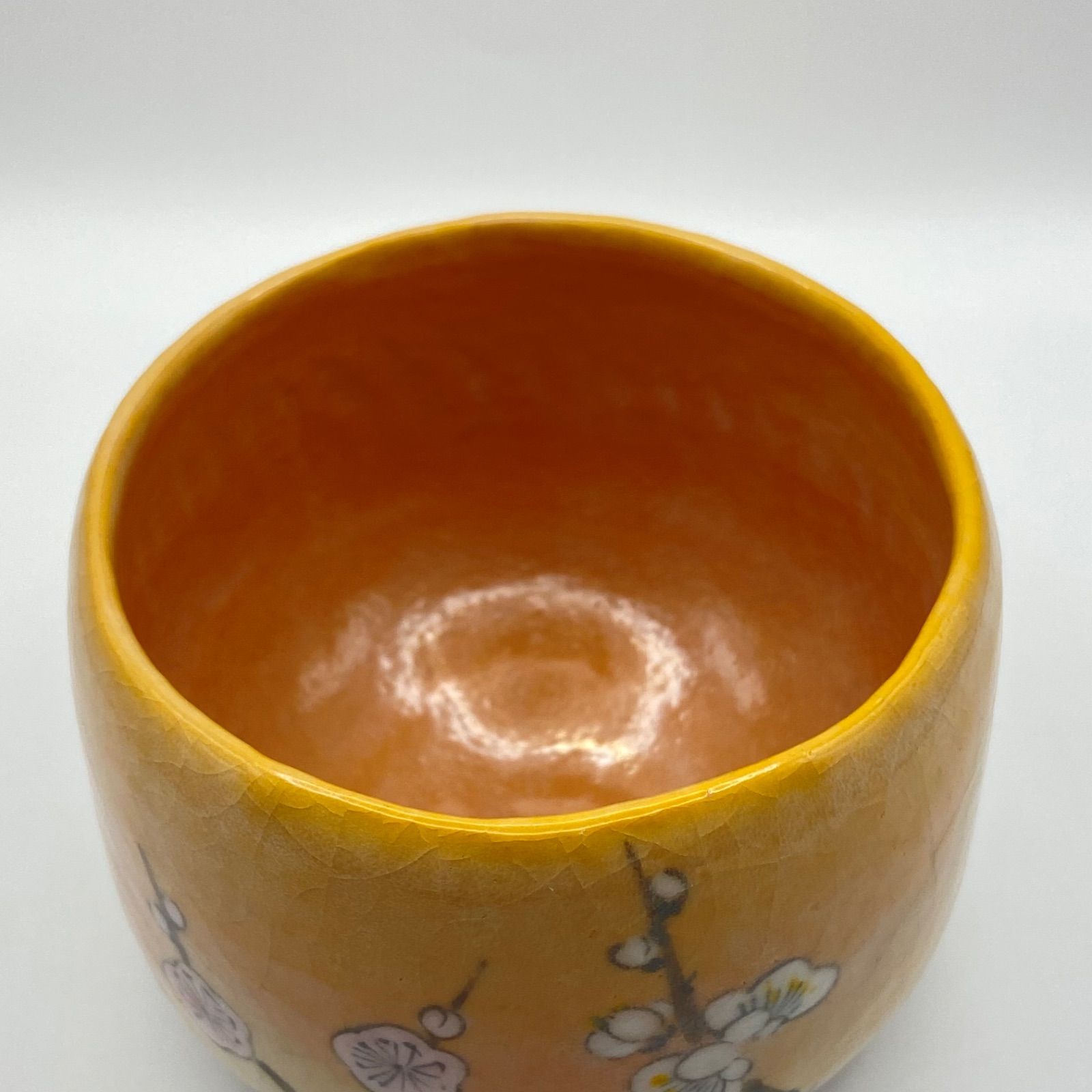 抹茶茶碗 赤楽 梅 佐々木松楽 紙箱入 茶道具 茶盌 茶器 伝統工芸