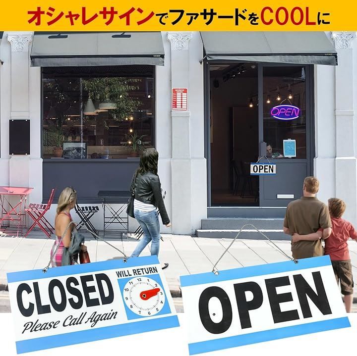 NOELAMOUR Open Close 看板 プレート sign サイン 標識 両面 営業中