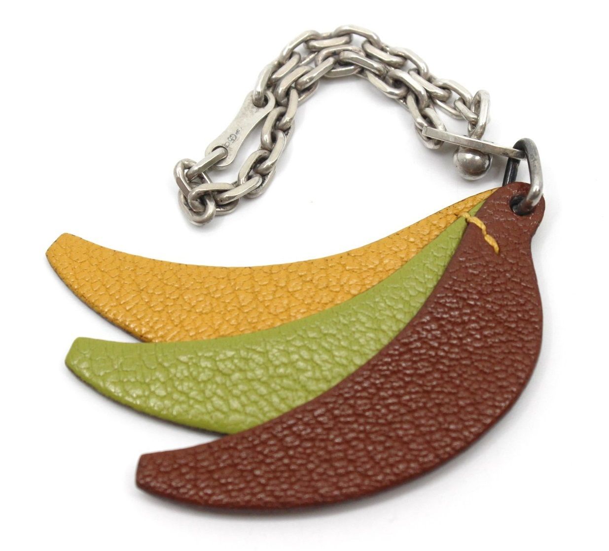 エルメス バナナ ばなな チャーム キーホルダー レザー チェーン シルバー フルーツ