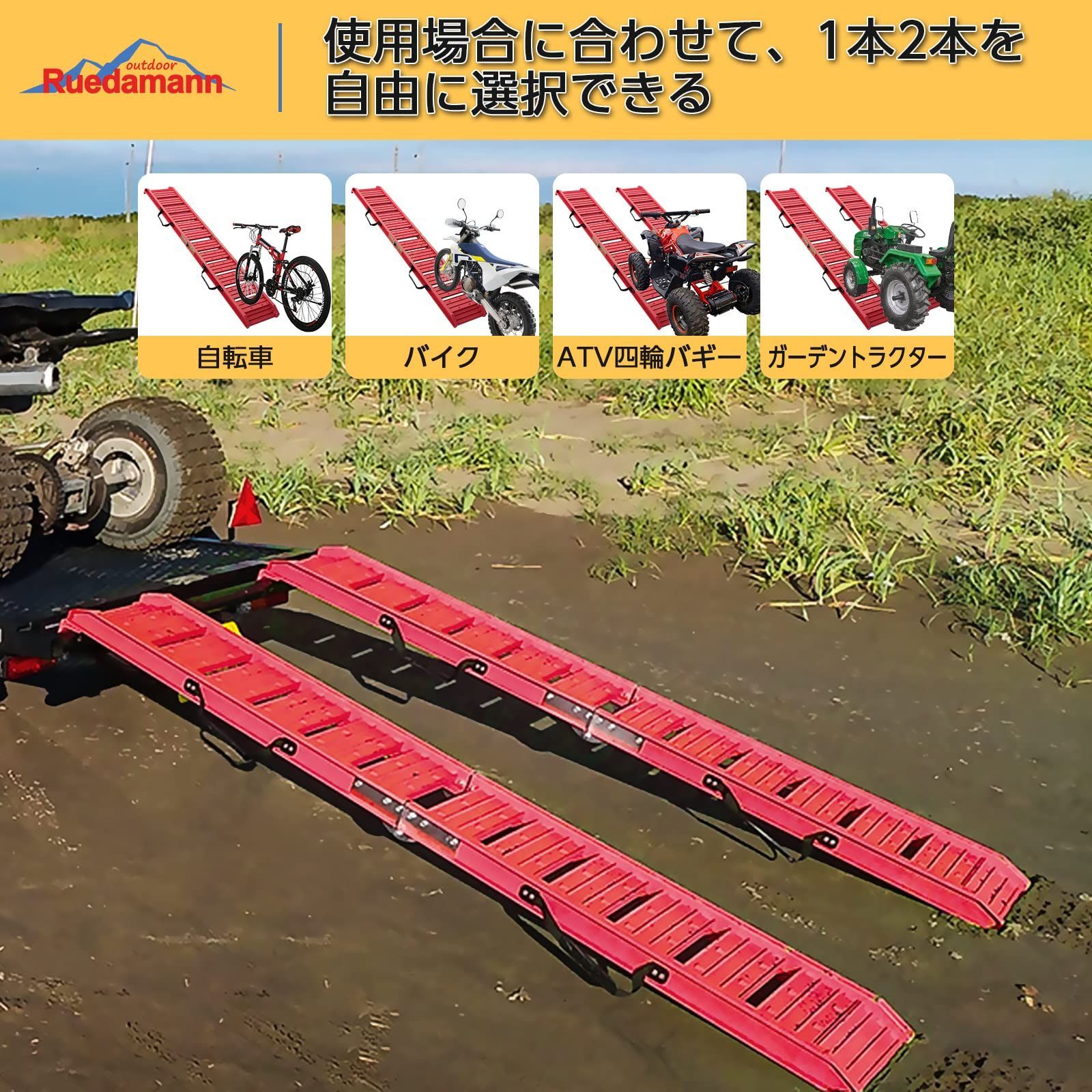 Ruedamann 長さ182.5cm*外幅29.5cm アルミラダー 耐荷重250kg