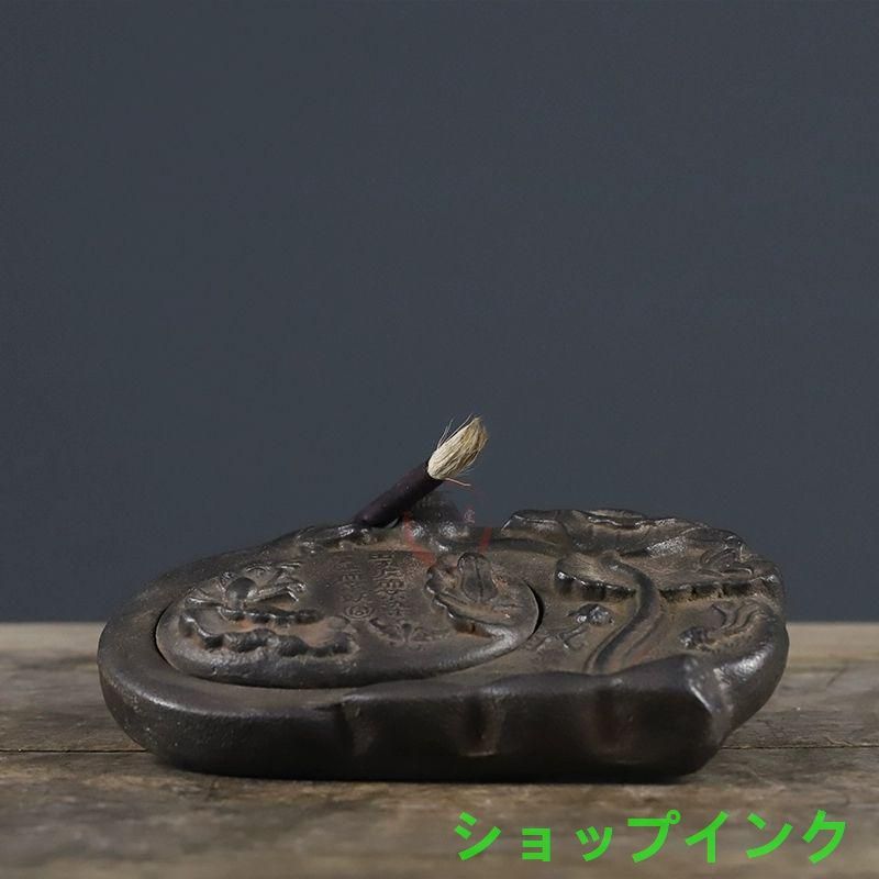 鉄器 蓮池月色硯台 蓮葉蛙筆洗 書道具 文房四宝 装飾品 工芸品