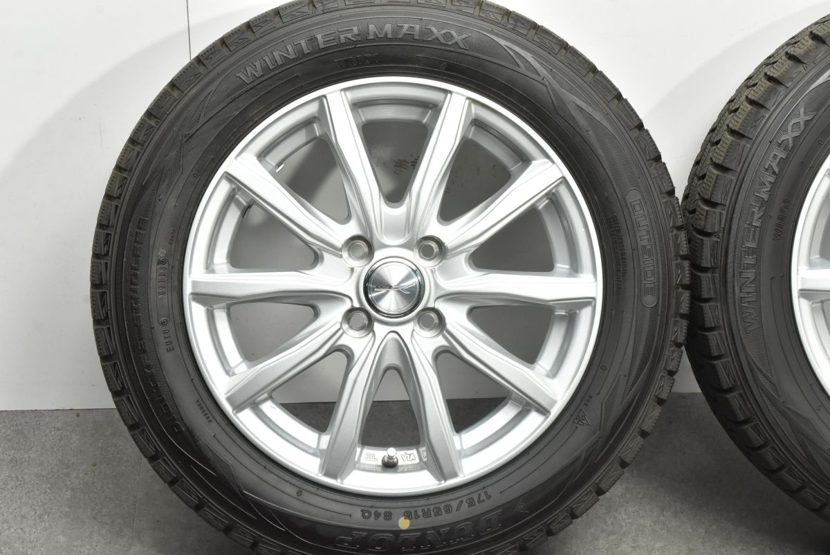 【良好品】ジョーカー 15in 5.5J +42 PCD100 ダンロップ ウィンターマックス WM01 175/65R15 アクア フィールダー フィット スイフト