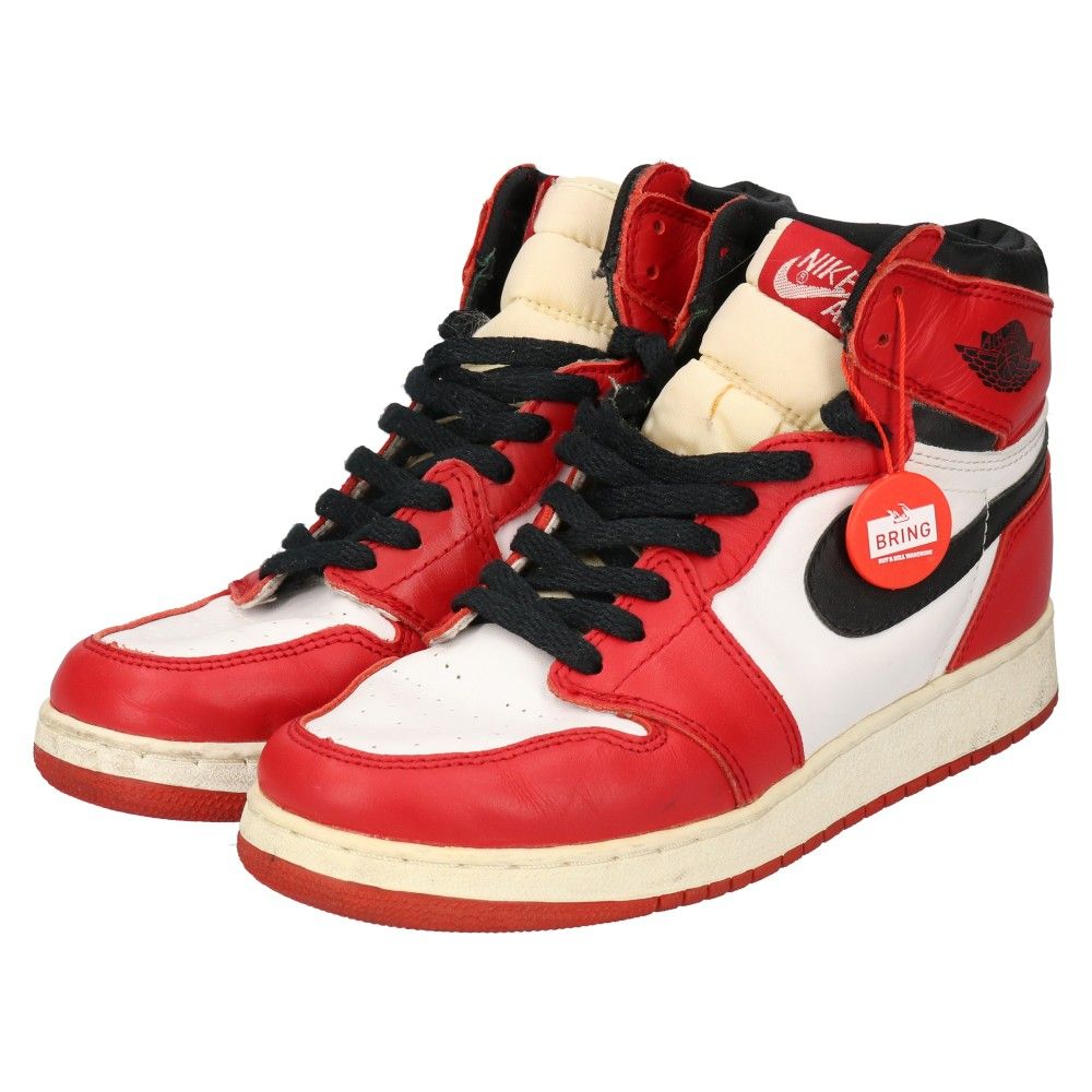 NIKE (ナイキ) 94年復刻 AIR JORDAN 1 BG CHICAGO 153126-101 エアジョーダン1ハイ シカゴ  ハイカットスニーカー ホワイト/レッド/ブラック US6Y/24.0cm レディース