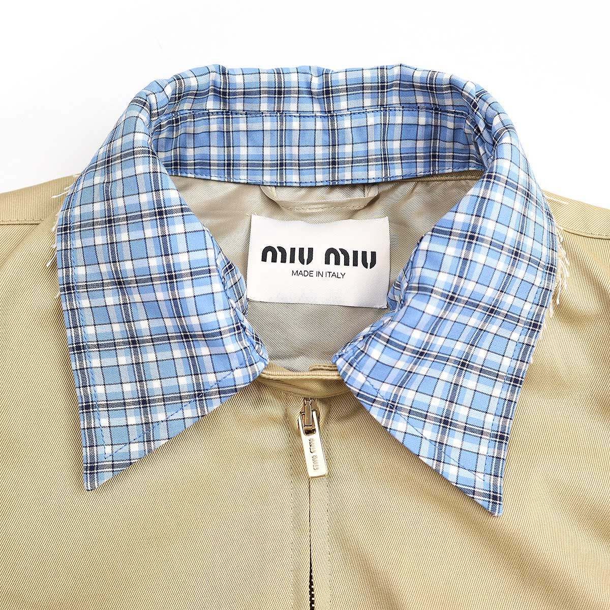 miu miu ミュウミュウ 25SS チェックカラー チノ ブルゾンジャケット