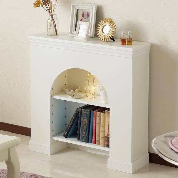コーナーシェルフ マントルピース ホワイト 白 収納ラック チェスト 棚