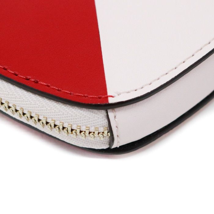 ケイトスペード Kate Spade ケース レザー バイカラー ハート型 KA515 マルチケース ラウンドファスナー ポーチ 小銭入れ 小物入れ キーホルダー チャーム レディース レッド / ピンク 美品 中古 mbe25008 ケイトスペード Kate Spade コインケース レザー バイカラー ハート型
