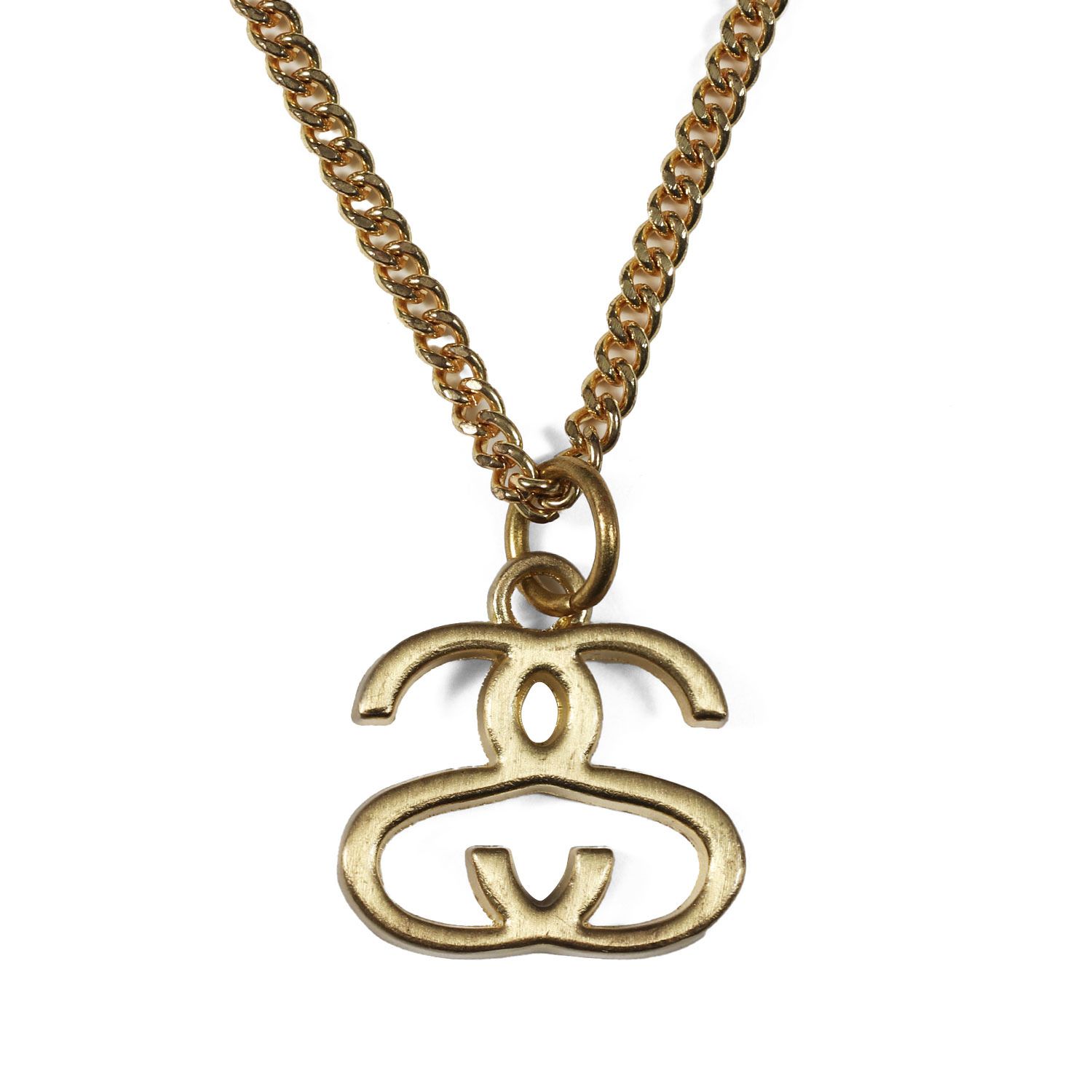 新品同様 STUSSY ステューシー SSリンクロゴトップ チェーンネックレス 