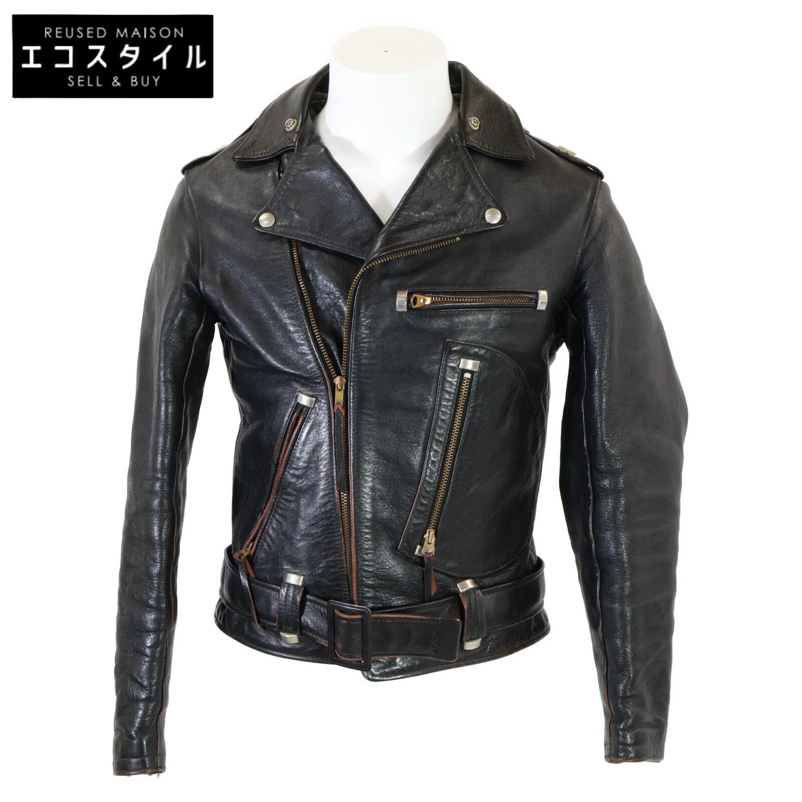 メンズビギ スタジアムジャンパー L レザー袖 黒 バックロゴ刺繍 メンズビギ スタジアムジャンパー L レザー袖 黒 バックロゴ刺繍