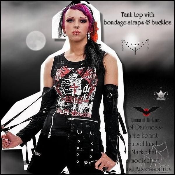 パンクロック ファッション アームカバー＆ポケット付きタンクトップ 服 レディース|wot270