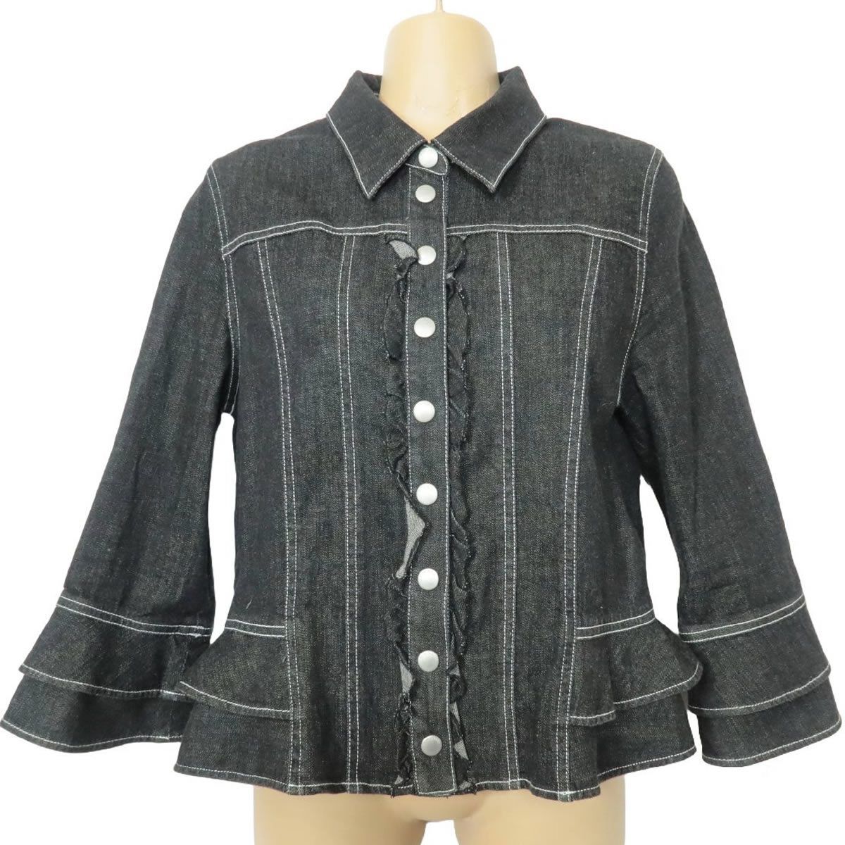 ピンクハウス☆かぶせ段々フリルが可愛い！ デニムジャケット Gジャン