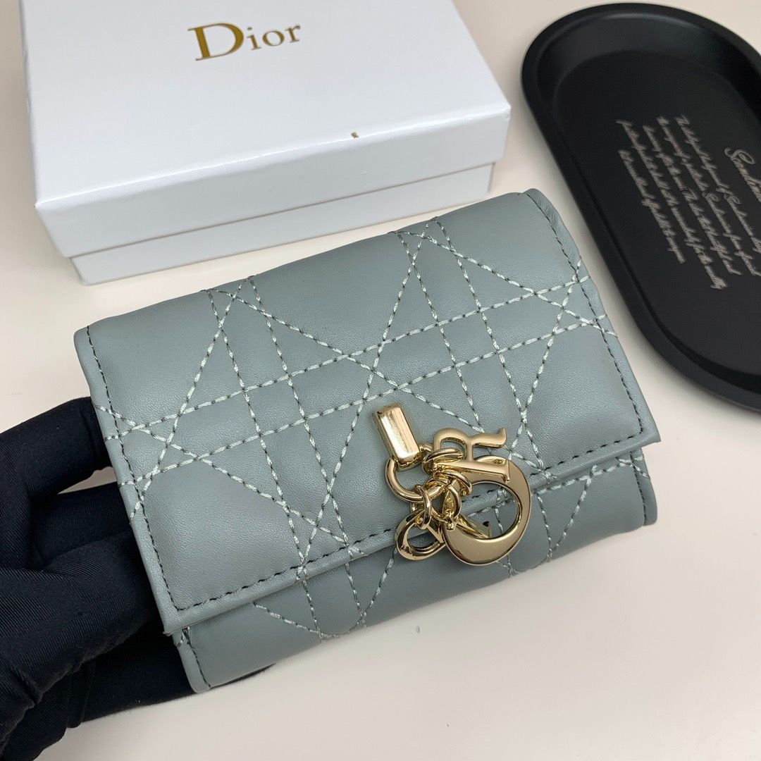 Christian Dior Miss Dior Glycine ウォレット カナージュ ラムスキン