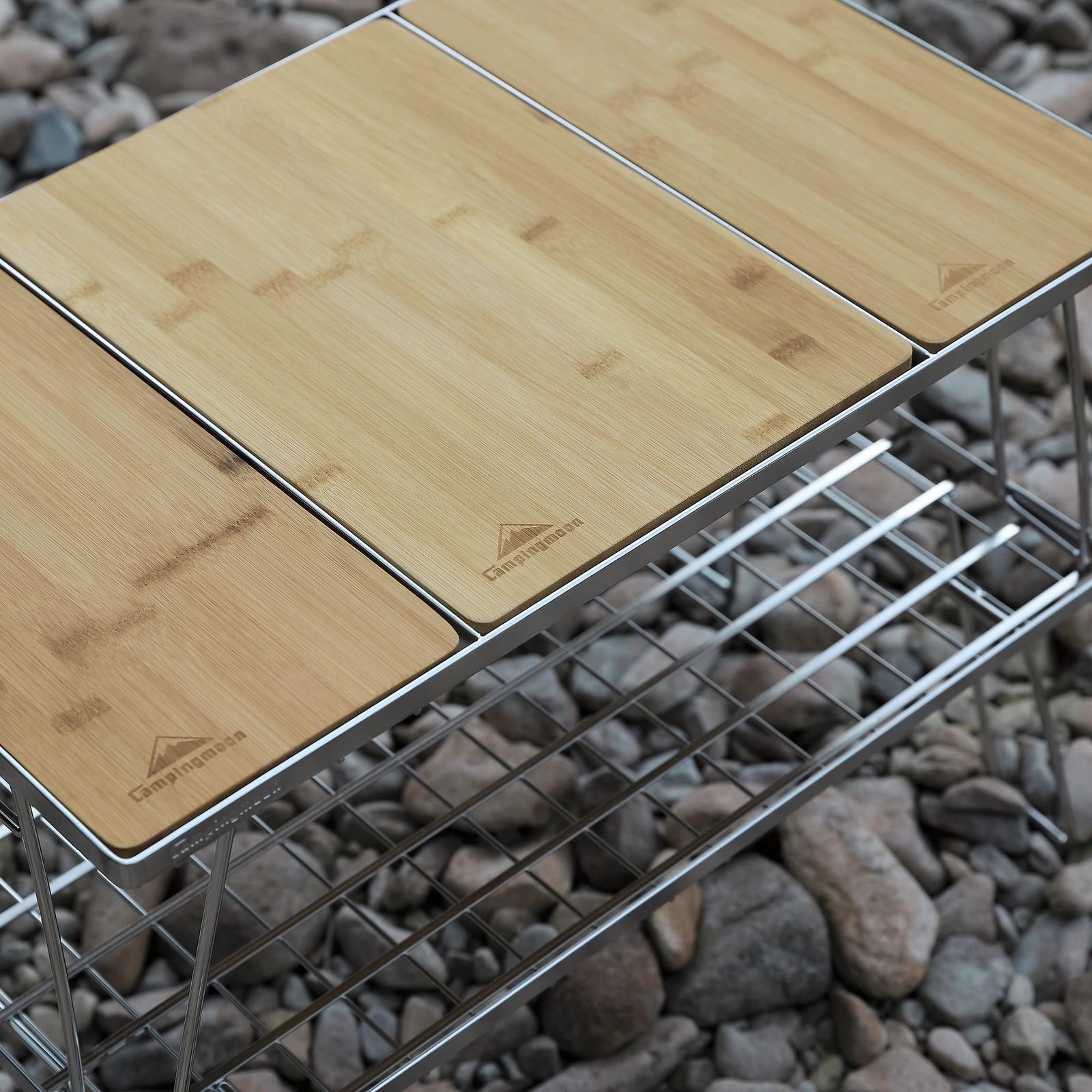 最安値に挑戦。 キャンピングムーン CAMPING MOON グリルテーブル IGT用 フィールドラック グラウンドラック オールステンレス製 収納バック付き CK-1 P25 送料無料も!