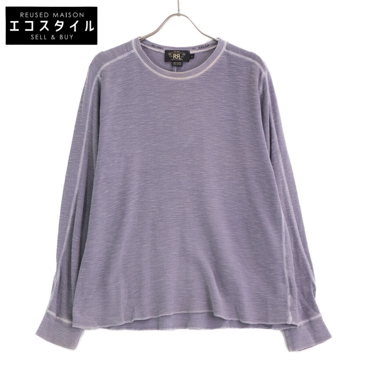 RRL ダブルアールエル ｸﾞﾚｰ ｺｯﾄﾝ ｻｰﾏﾙ 長袖Tｼｬﾂ M