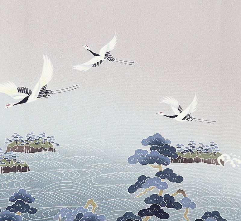 特撰吉祥四季草花文色留袖