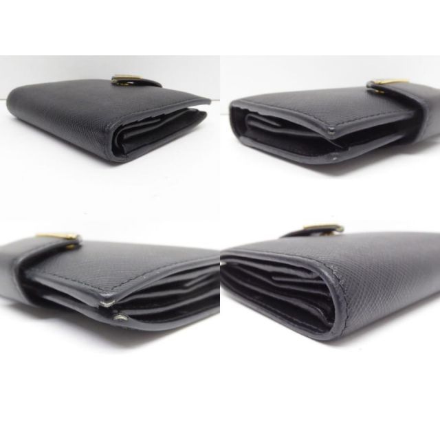 美品 プラダ サフィアーノ トライアングル 二つ折り財布 箱 黒 プラダ PRADA PRADA プラダ SAFFIANO TRIANGLE サフィアーノ