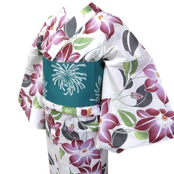 A98夏着物 洗える 有松鳴海絞り 高級浴衣 花 綿 祭り 花火会 A97夏