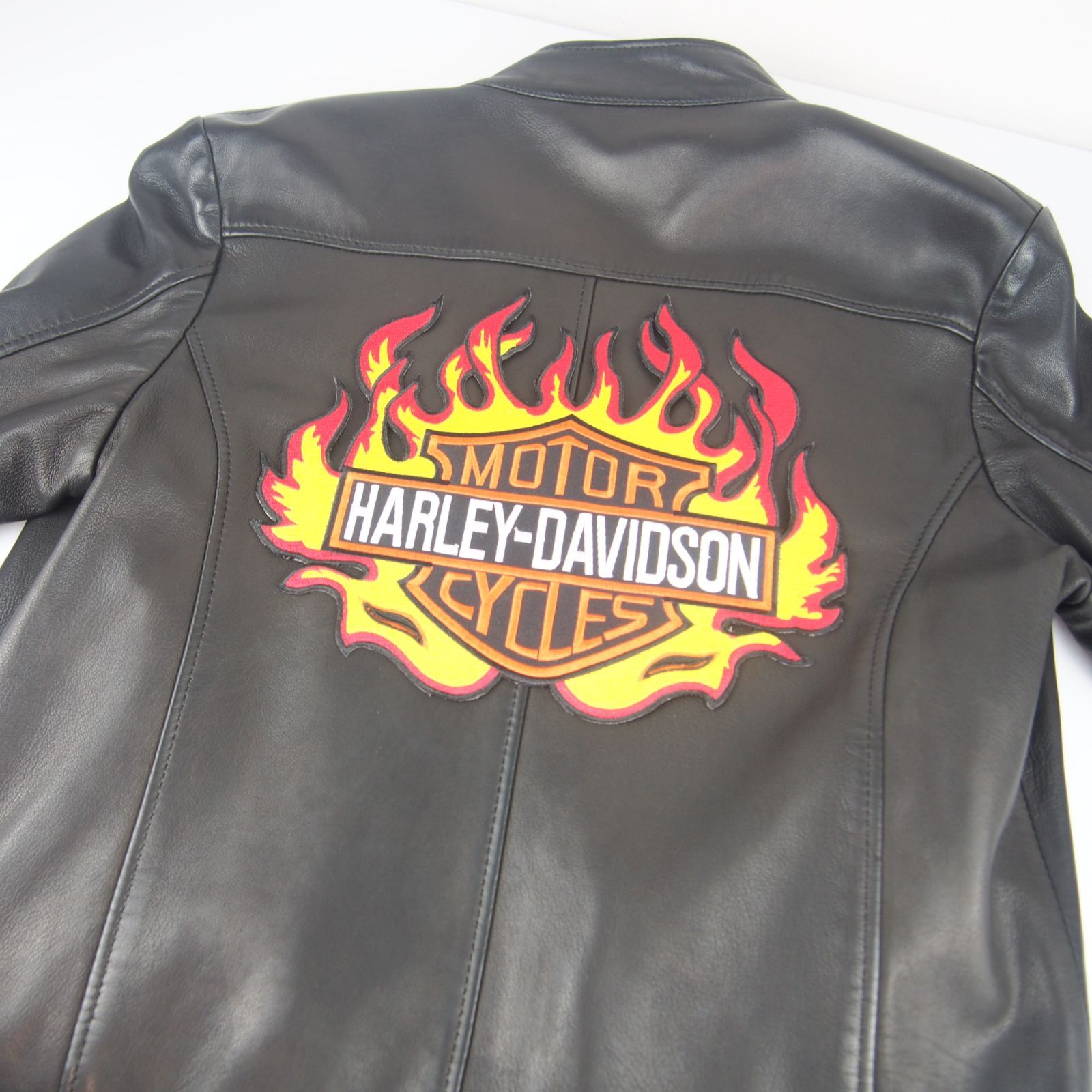 LL① 特大 Harley-Davidson 炎 ロゴ アイロンワッペン ワッペン