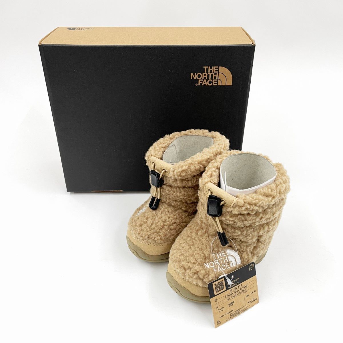 〇〇THE NORTH FACE ザノースフェイス キッズ ブーツ ヌプシ ブーティ VII フリース サイズ14cm NFJ52373 ベージュ