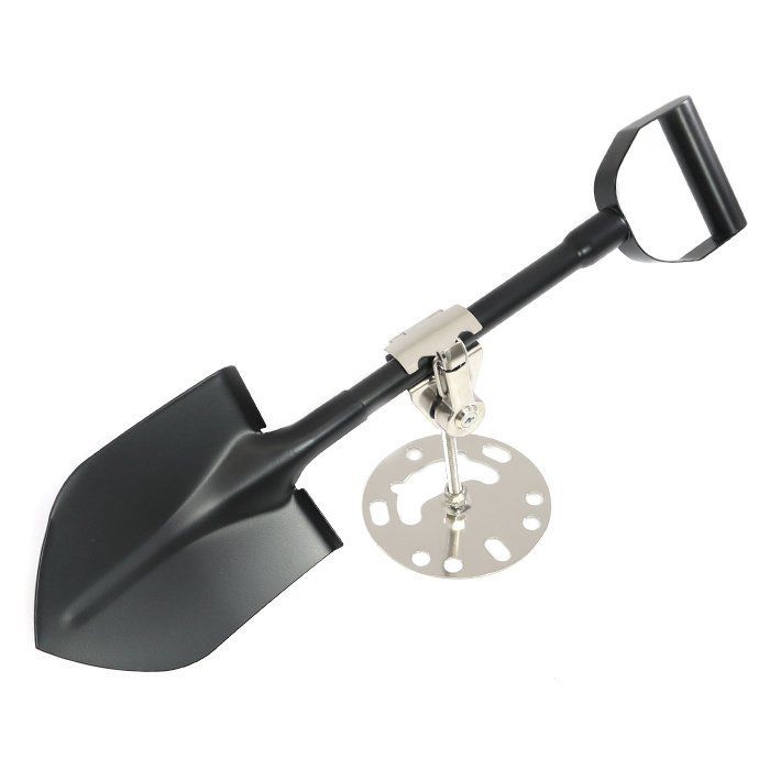 汎用 ステンレス 背面タイヤ スコップ 鍵付き マットブラック 黒