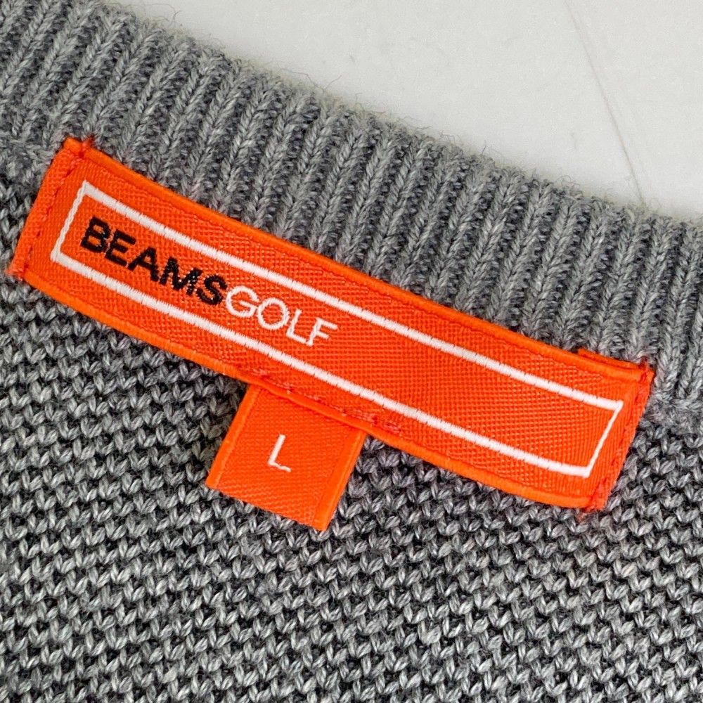 サイズ：L BEAMS GOLF ビームスゴルフ  ニットベスト  グレー系 [240101451386] ゴルフウェア レディース ストスト BEAMS GOLF ビームスゴルフ ニットベスト グレー系 サイズ：L