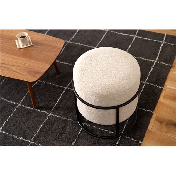 ラウンド スツール 約幅45×奥行45×高さ49cm アイボリー 椅子 イス インテリア家具 リビング家具 WWW_KANDAIZUMI_COM